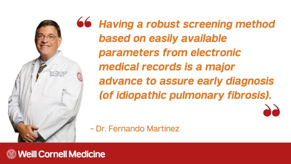 A screening tool for electronic medical records identifies patients at high risk for developing serious lung conditions, according to a new study from Dr. Fernando Martinez of @WCMDeptofMed and teams from @BrighamWomens @MayoClinic and @UChicagoMed: bit.ly/3SsesA4