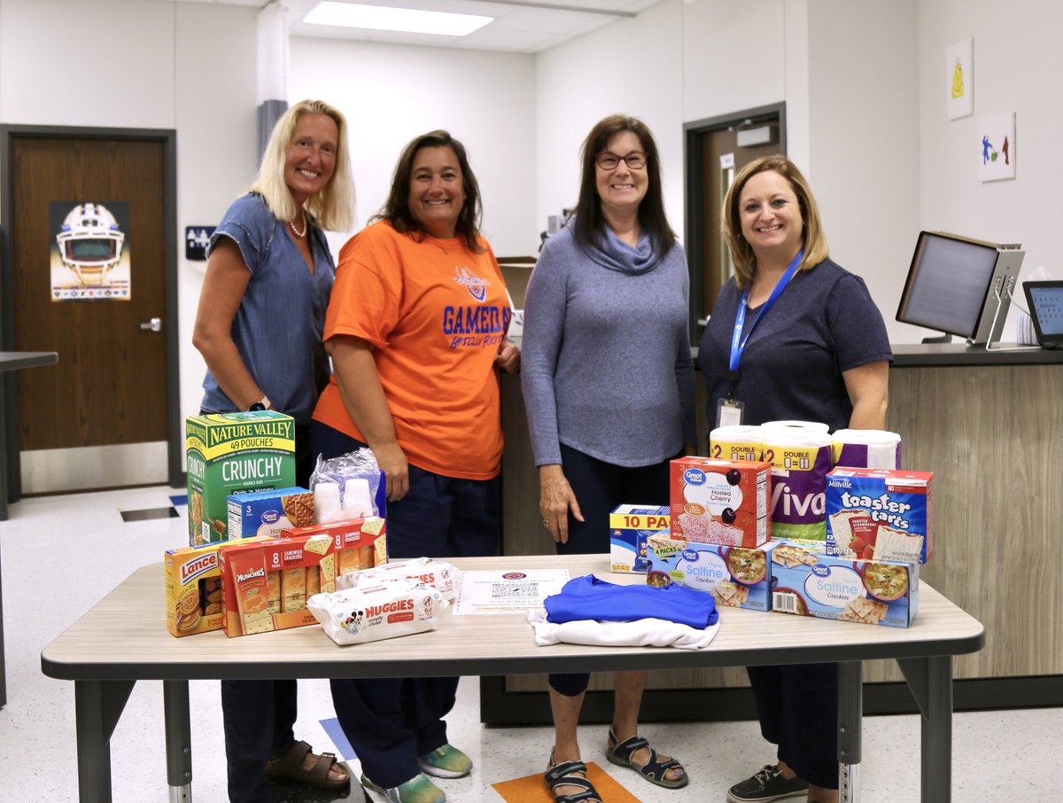 WSDinfo's tweet photo. The Adopt-A-Family program at Wentzville United Methodist Church dropped off supplies they purchased for District nurses this week. We are very grateful for the donation, which included clothing, personal care items, snacks, and paper products! #WSDcommunity https://t.co/RcLuHiOGsk