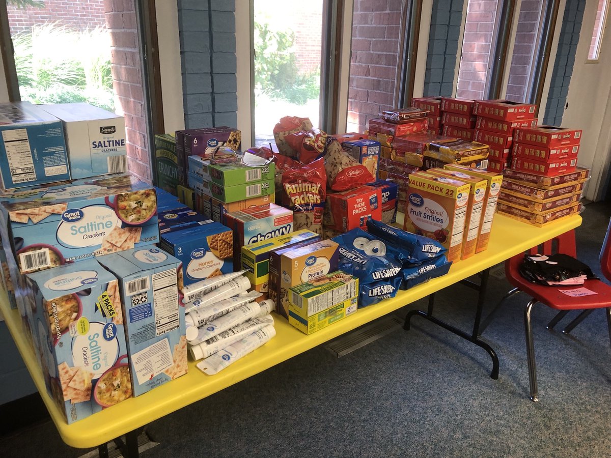 WSDinfo's tweet photo. The Adopt-A-Family program at Wentzville United Methodist Church dropped off supplies they purchased for District nurses this week. We are very grateful for the donation, which included clothing, personal care items, snacks, and paper products! #WSDcommunity https://t.co/RcLuHiOGsk