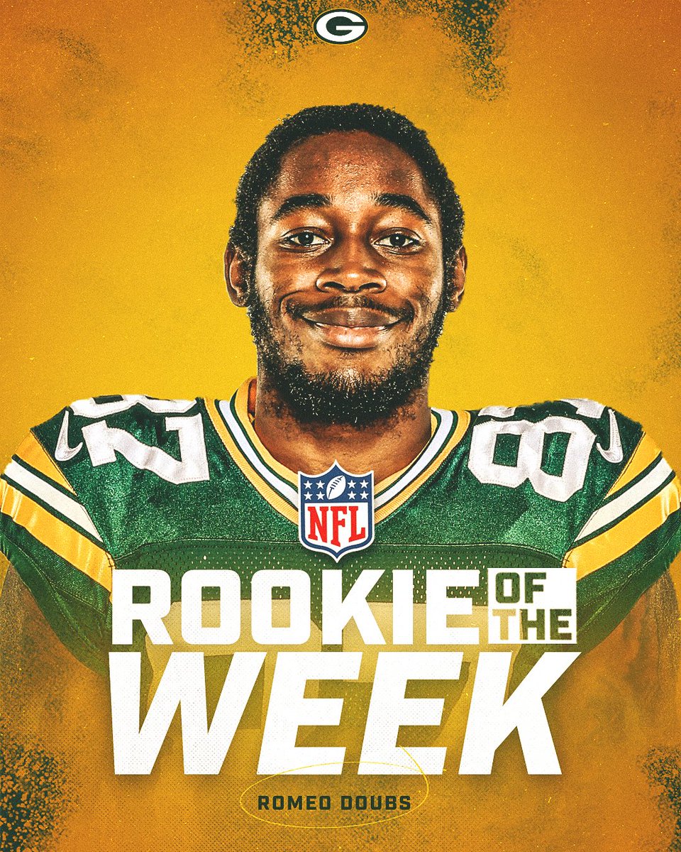 packers's tweet photo. #Packers WR @RomeoDoubs has been named @NFL Rookie of Week 3! 

🏆: https://t.co/9x2xbjVBn9

#GoPackGo https://t.co/WGmfnMaK5S