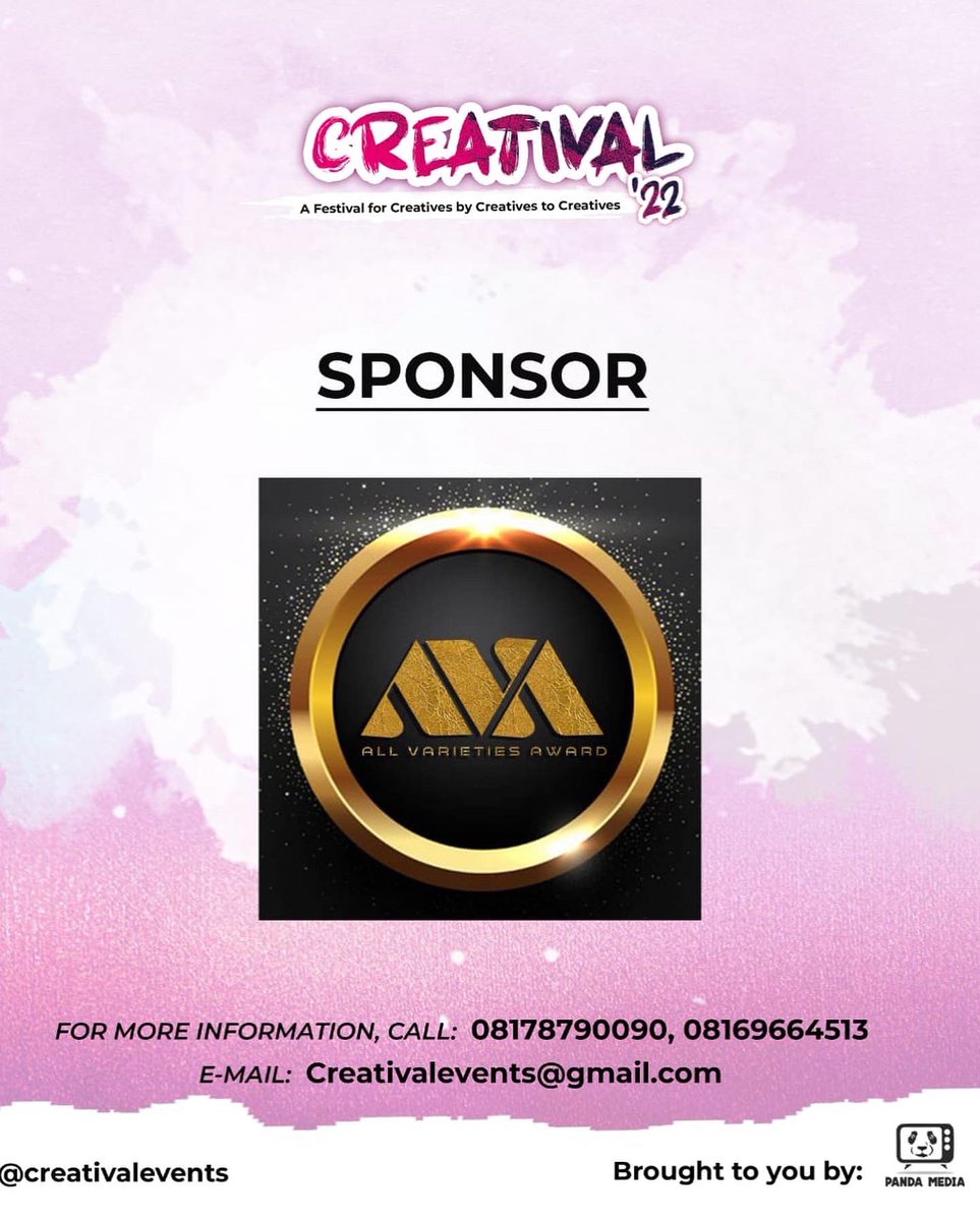 avawards__'s tweet photo. Proud sponsor of @creativalevents happening on the 9th of October !!! https://t.co/GVrZIKukoJ