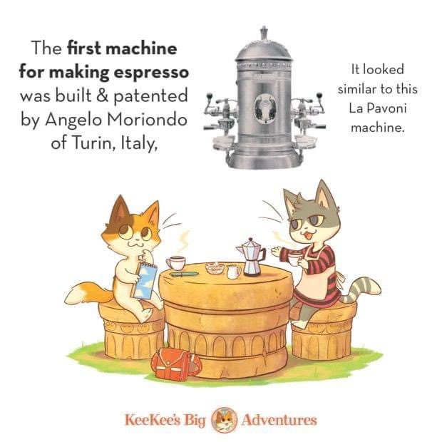 It's #NationalCoffeeDay! ☕️ Do you know espresso's origins?
KeeKee learned about it in her Rome adventure. 🇮🇹