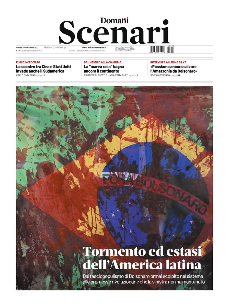 🗞️Domani torna in edicola #Scenari, il settimanale di geopolitica di <a href="/DomaniGiornale/">Domani</a> 

🖊️In questo numero, dedicato all'America latina, troverete gli articoli dei nostri <a href="/mazziottidicels/">Matteo Mazziotti di Celso</a>  @c_catapano91 <a href="/rbiagi_/">Riccardo Biagi</a> <a href="/marghebutti/">Margherita</a> <a href="/GiuseppeBlaset1/">Giuseppe Blasetti</a> <a href="/LucaSebastiani_/">Luca Sebastiani</a>
