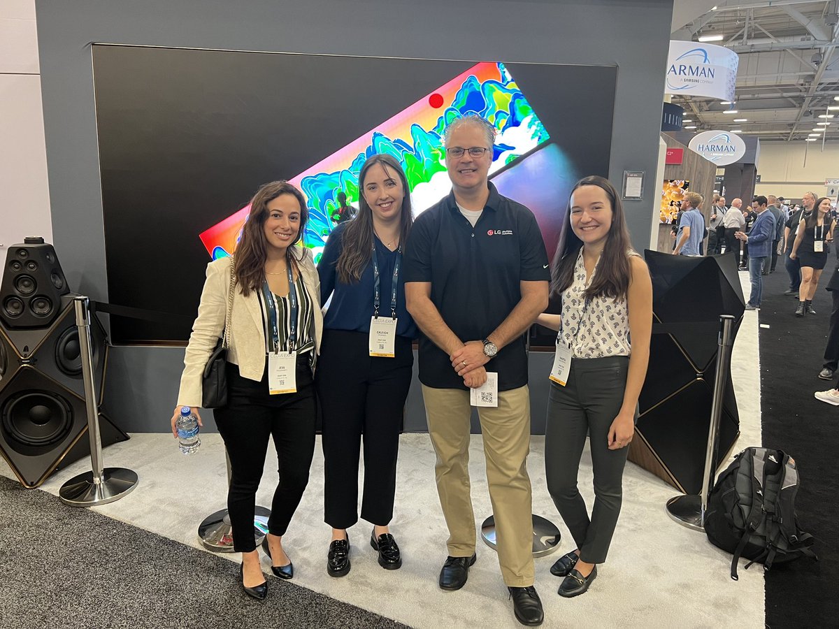 griffin360's tweet photo. The new LG Magnit 4K 136-inch micro LED display is so good we had to pose in front of it @LGCommDisplays #CEDIA22 https://t.co/j5KvNirFTt