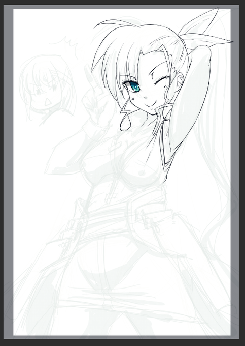 ぽにてとかロングとかの長い髪のキャラは長い部分を最後にペン入れするといいよ

空いた隙間を埋めるのに最適なんだ・・・←
(そして設定上に伸びる髪 