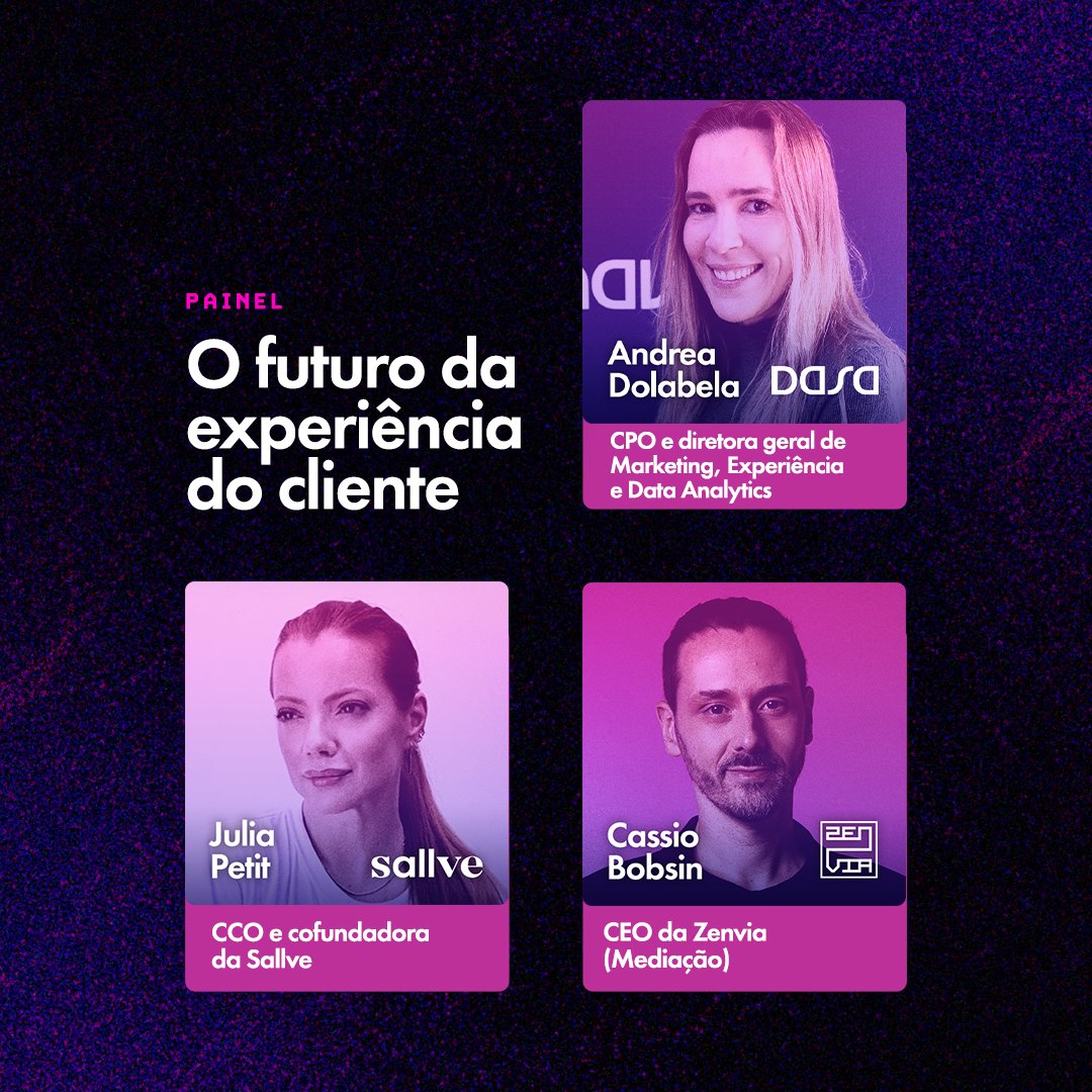 Dia 06 de outubro, no Memorial da América Latina, você terá contato com grandes empresas e profissionais que conseguem surpreender seus clientes, criando experiências únicas e destacando-se de seus concorrentes.

Confira os temas de nossas plenárias.

#MundoZenvia #Tecnologia #CS