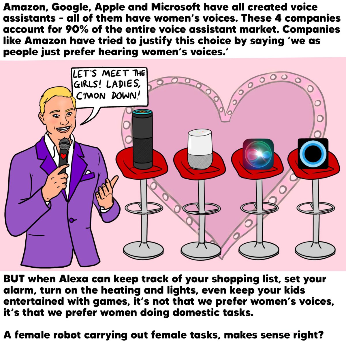 A cartoon about gendered voice assistants 💅 (1/3)