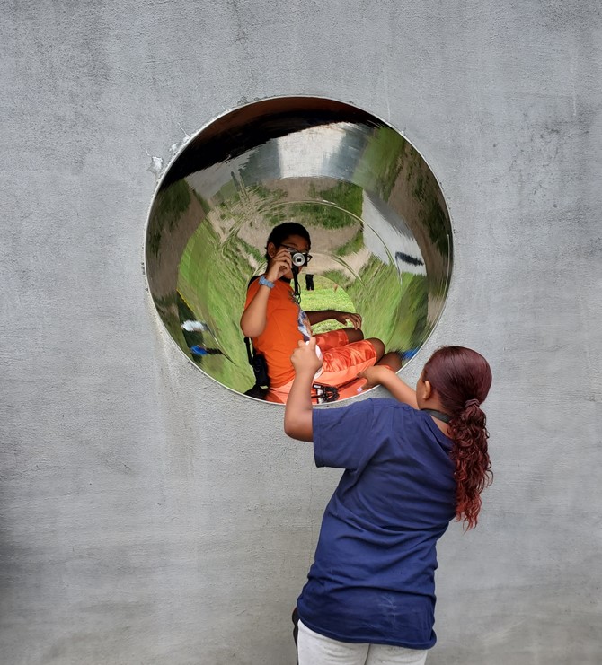 StCathCenter's tweet photo. Our group home kids had a wonderful day of exploring and learning photography with our friends Kim &amp; Rob Popolizio from i2Evolve at the @art_omi park in Columbia County. A big win on all fronts! #expressivearts #photography #shutterbuglife #gooutside #takethepicture https://t.co/dCeMEha0cf