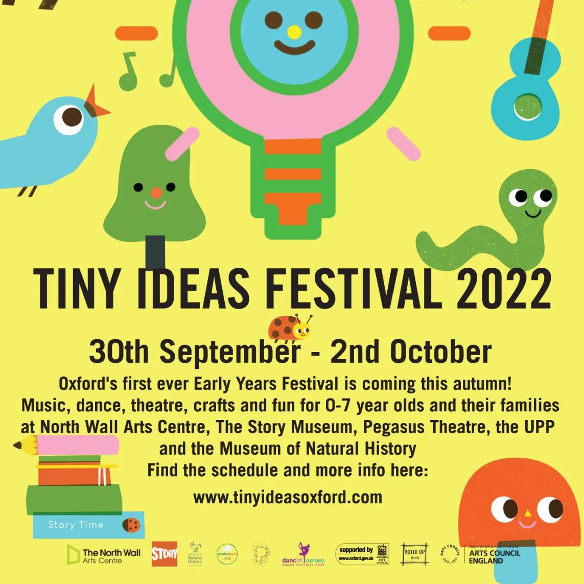 tinylightheatre's tweet photo. Don’t forget it’s our first ever @tinyideasoxford festival this weekend! Celebrating the imagination & creativity of 0-7 year olds, we’ve got theatre, music, dance, making and cinema events from 30/09/22 - 02/10/22 running across Oxford - join in the fun! #tinyideas2022 https://t.co/FK9fDj3OMm