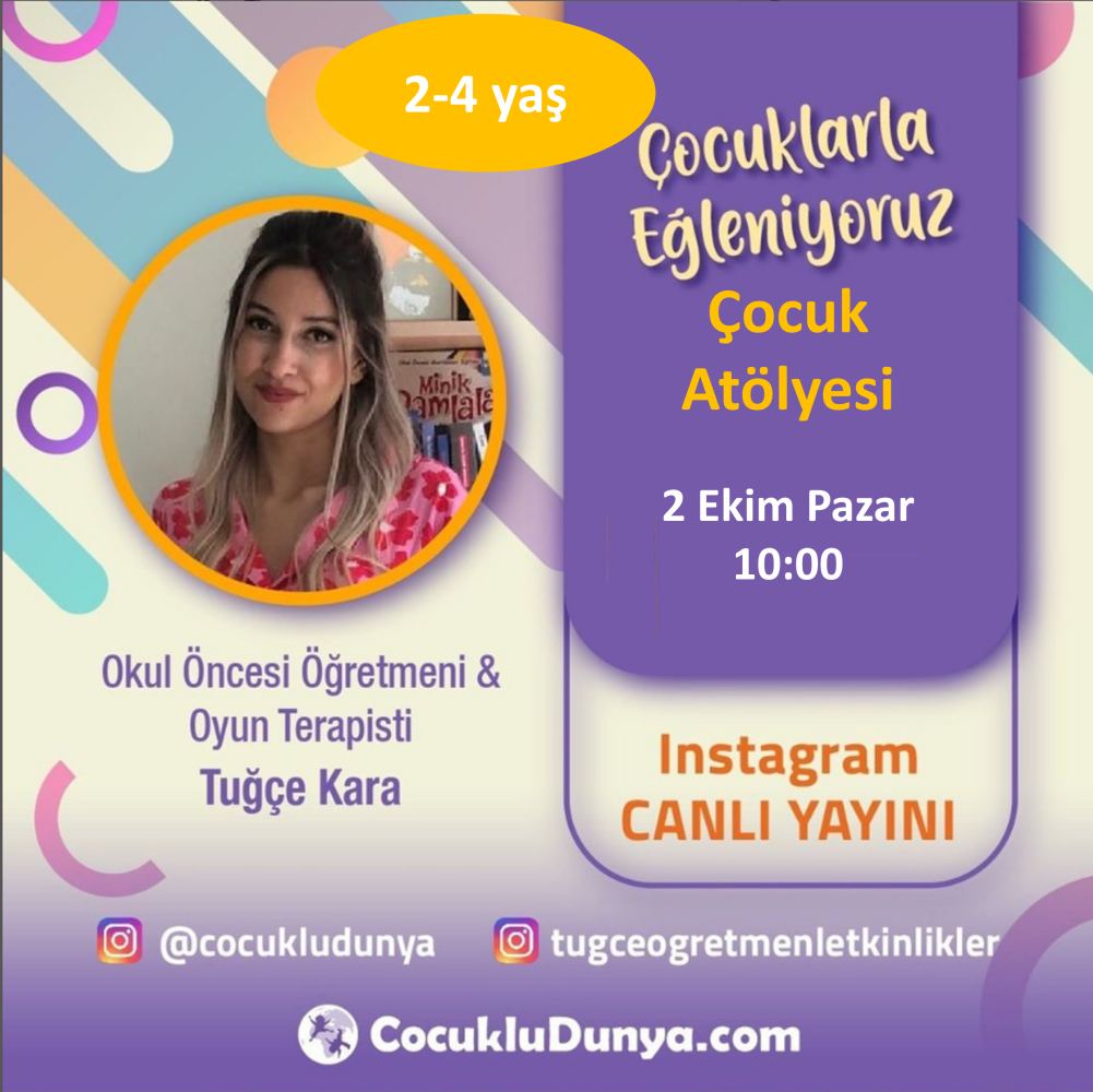 Bu haftaki #Çocuk Atölyemizde gizlenmiş rakamları bulup, yerlerine yerleştireceğiz. Böylece hem #doku #hisset çalışması, hem de #görsel #algı ve #dikkat #koordinasyon çalışması yapacağız. Instagram canlı yayınımızı kaçırmayın.
instagram.com/cocukludunya 
#çocuketkinlikleri#2yaş