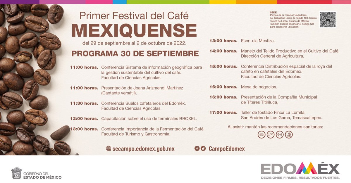 CampoEdomex's tweet photo. Te esperamos en nuestro segundo día del Primer Festival del #CaféMexiquense☕️. Tendremos conferencias, capacitaciones, talleres y presentaciones culturales. ¡No te puedes perder la oportunidad de probar el delicioso sabor, 100% mexiquense de #LaTierraQueNosUne!🤎 https://t.co/FxoCA35Onq
