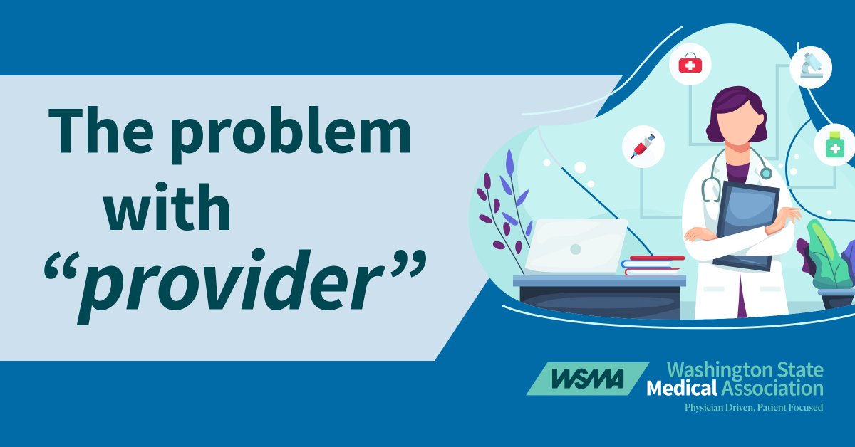 WSMA_update's tweet image. Usage of the term "provider" has become widespread. And that’s a problem. The term "provider" in health care conceals more than clarifies. When you see it, ask yourself "who or what specifically does this refer to?" 9/10 times, it’s not immediately clear. #StopUsingProvider 🧵1/8