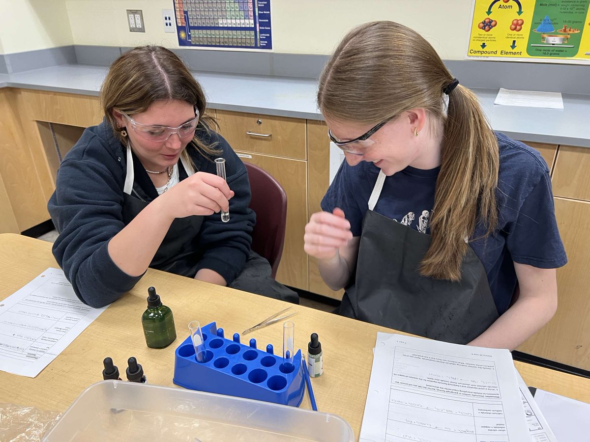 AbjJordan's tweet photo. Science 10AP’s analyzing different types of chemical reactions. #decomposition #singlereplacement #doublereplacement #BetterTogether https://t.co/POoDEOvBnI