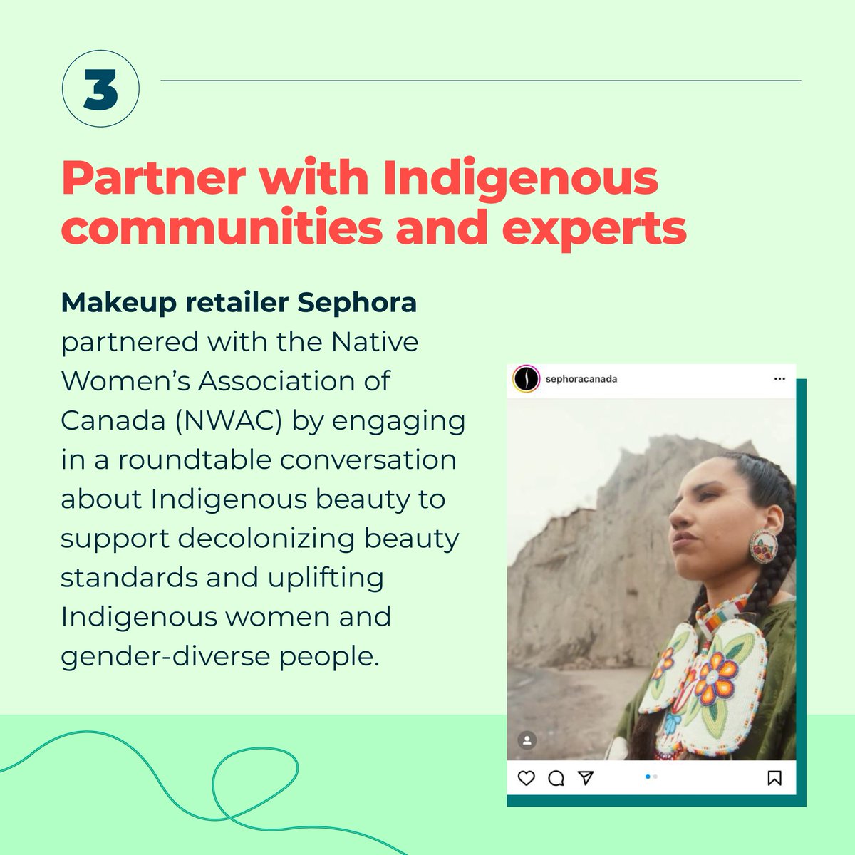hootsuite's tweet photo. Partner with Indigenous communities and experts.
@Sephora has partnered with @NWAC_CA by engaging in a roundtable conversation about Indigenous beauty to support decolonizing beauty standards and uplifting Indigenous women and gender-diverse people. #RememberHonourAct https://t.co/bf03uAsX1g