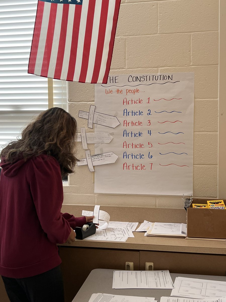 SS_Cburg's tweet photo. AP Government students using Brutus excerpts to attack the Constitution. https://t.co/9qlWUsRpyK
