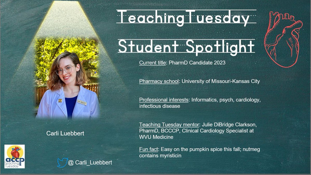 Stay tuned for our upcoming #TeachingTuesday, created by @UMKCpharmacy student @Carli_Luebbert and her mentor @JulieDiBridge, covering hypertrophic cardiomyopathy. You won't want to miss it! #CardioTwitter #TwitteRx