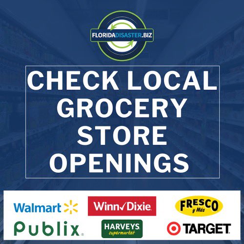 FLACommerce's tweet photo. Due to Hurricane Ian 🌀 businesses are experiencing closures and limited hours. Find out if your local grocery store is open >> https://t.co/GXELdcrSd1 https://t.co/3xgHdh3H6w