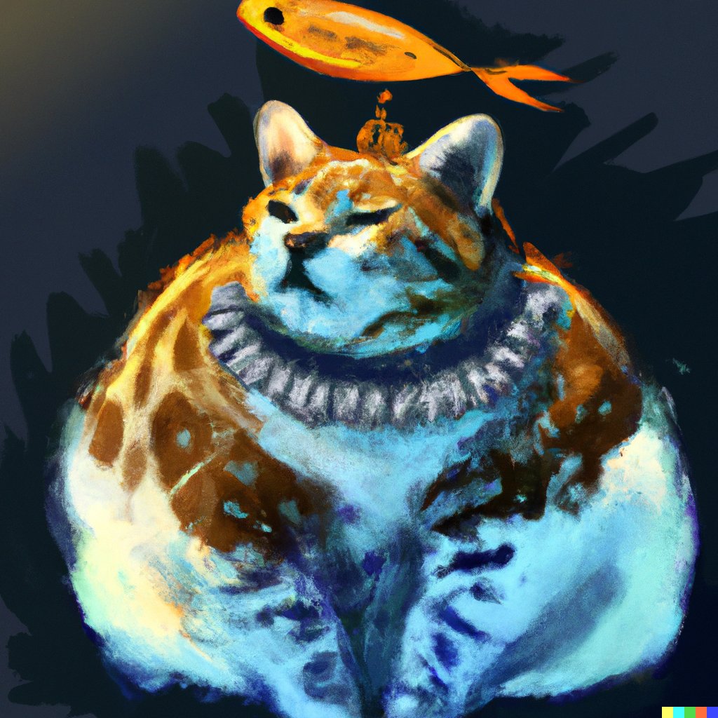 QZ_Crypto's tweet photo. I have tried my @FatCatsCapital PFP to generate from Dall-E. I think I succeeded, right?
#FishDAO #NeedMyCatnip https://t.co/JfTD3JFFuh
