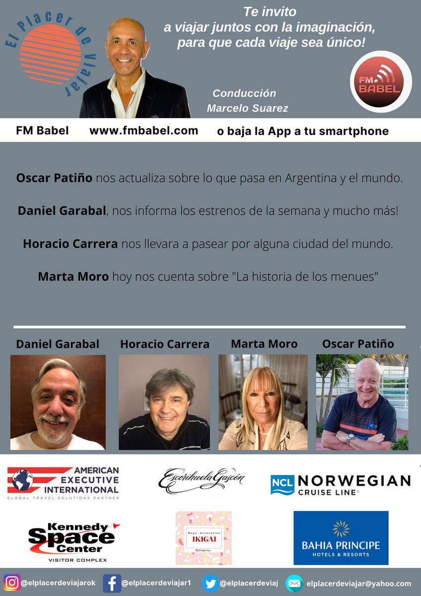 elplacerdeviaj's tweet photo. En minutos al aire! https://t.co/5Y7Lu5KQN3