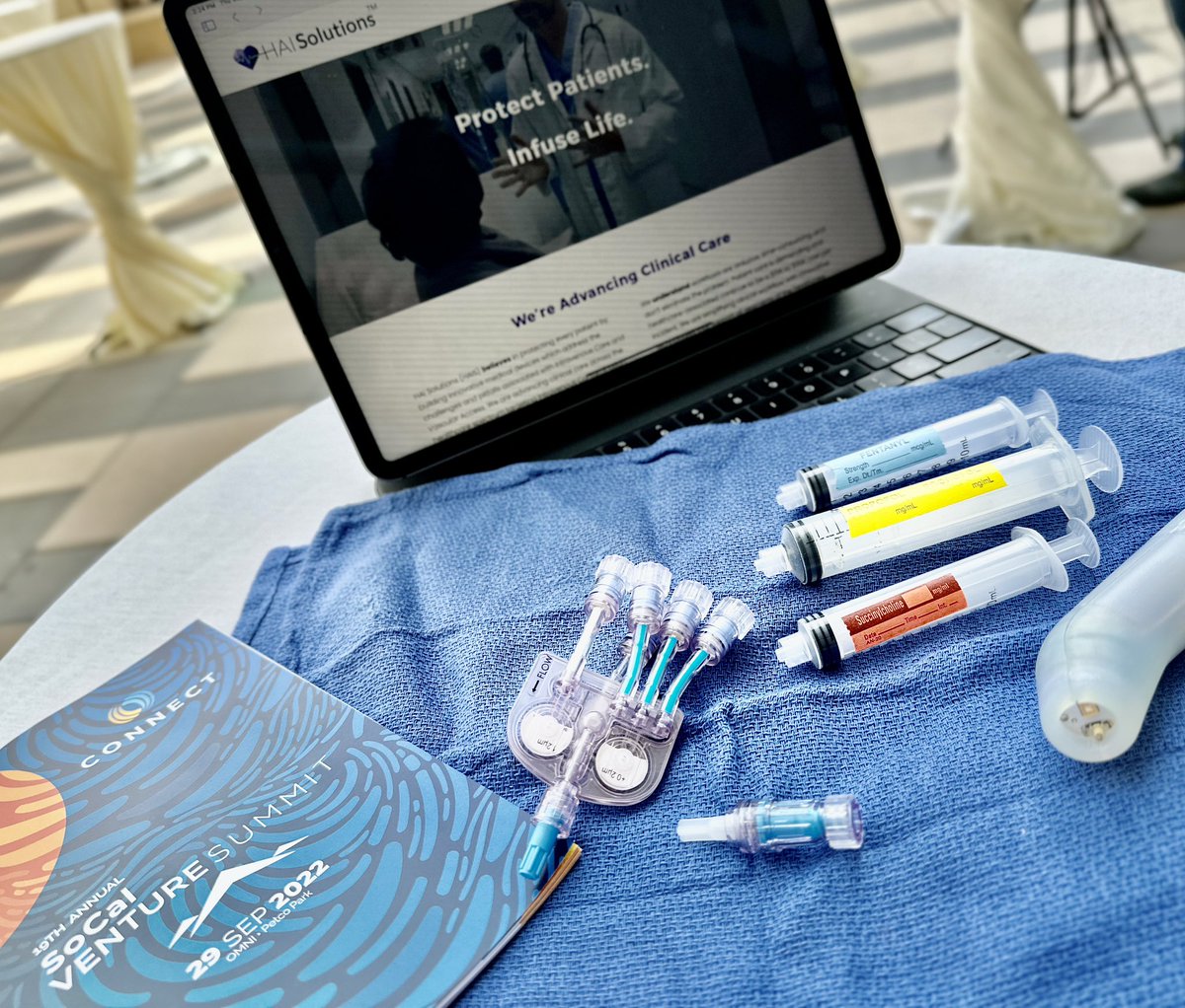 HAISolutions's tweet photo. Sharing our innovative #medical devices at the @CONNECTinSD 2022 SoCal Venture Summit #InvestinSD #StartUp #PatientSafety https://t.co/d2ESDpV43V