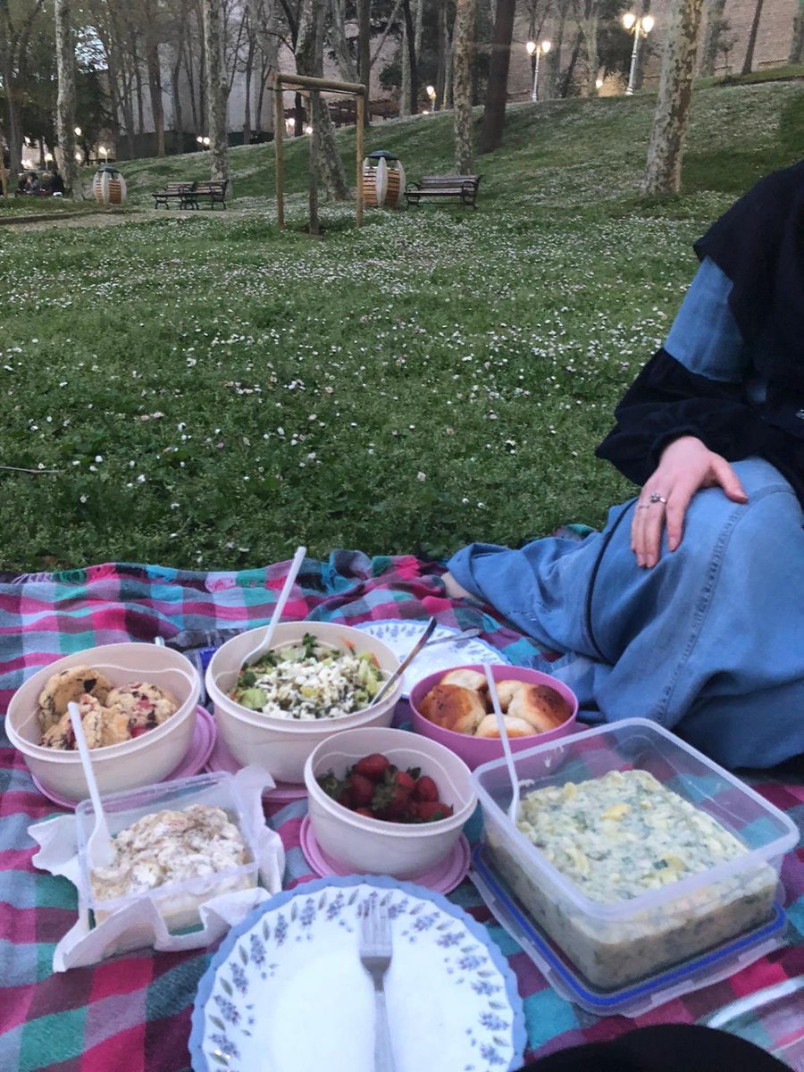 tatebruli's tweet photo. Piknikli iftar sofrasından. Soldaki sabırsızlıkla oruç açmayı bekleyen Ebruli hanım. https://t.co/hOstuYJFvy