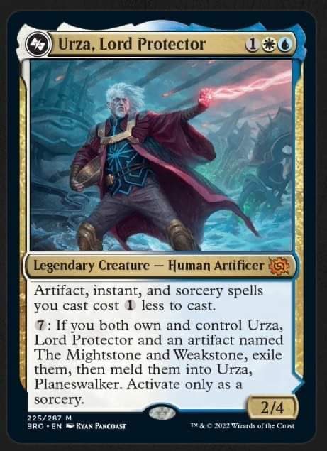 MirrodinTech's tweet photo. I *do* prefer the new #Urza compared to the old one, I must say. #planeswalker #mtg #powercreep #MagicTheGathering #brotherswar #urzaplaneswalker #dominaria https://t.co/PIsICuBDy4