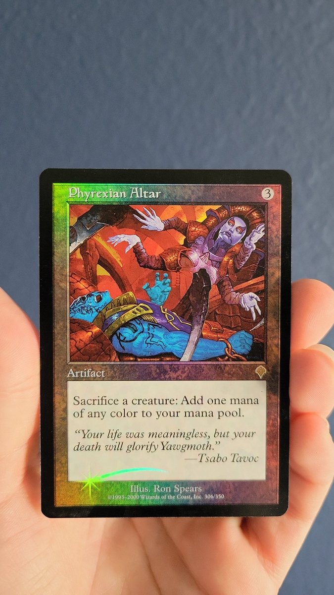 stephy_mitch's tweet photo. It's been an entire year since I quit Wizards of the Coast. And I'm finally sorting thru my cards. Here's a good find. https://t.co/eg8433poOo