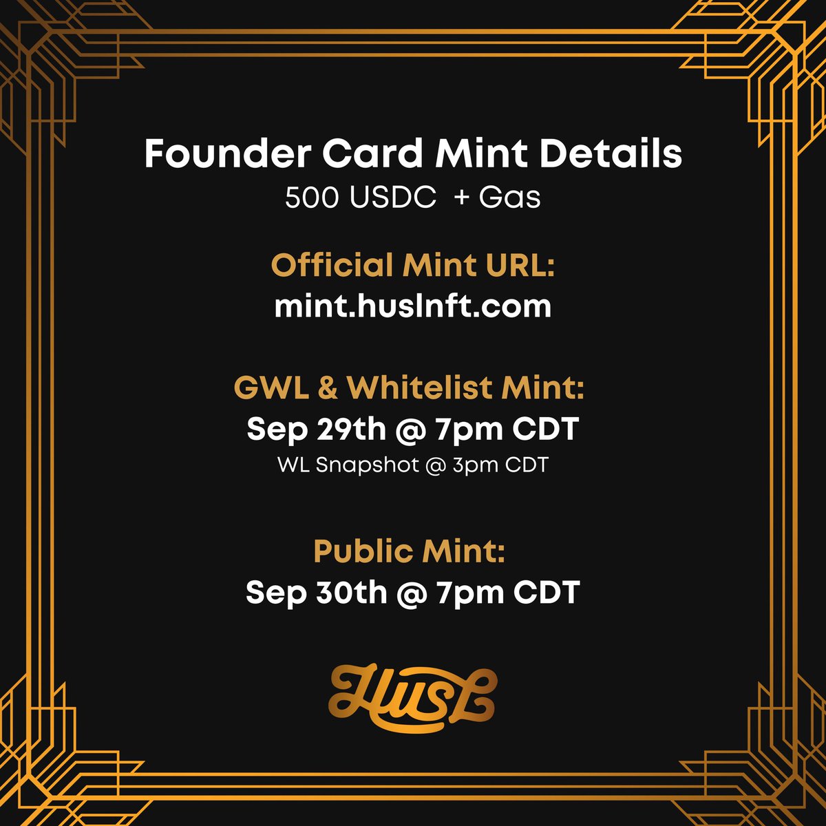 husldaily's tweet image. 🥳**Mint Party In VC + AMA**🎉

Come hang with us in the discord voice chat at 6:30pm CDT for the live WL mint party!  discord.gg/huslnft

🍾🎁Announcing the FC winner from this morning’s stream, answering any questions, and doing a few fun giveaways while we’re hanging out!