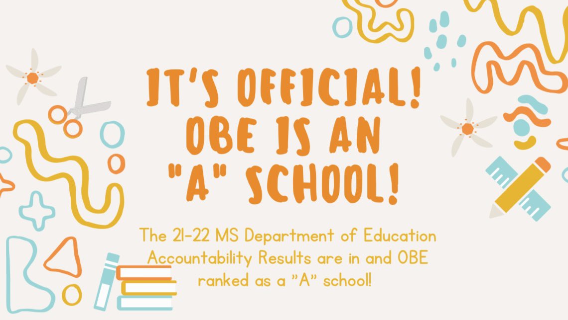 OLIVEBRANCHELEM's tweet photo. At this morning’s State Board of Education meeting, the Mississippi Board of Education officially announced that Olive Branch Elementary is an “A” school! 💙 it’s a PROUD day to be OBE! Great job, Lil’ Quistors!
#Proud2bOBE #teamDCS https://t.co/F7KZUDPa8f