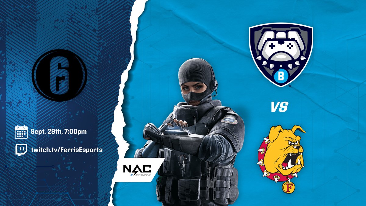 BUClubEsports's tweet photo. TONIGHT -- #ButlerRL takes on @FerrisEsports in the @nacestarleague R6 Season!
Watch it LIVE at 7pm on https://t.co/lMZV24wogW! https://t.co/F5qMLfcMbC