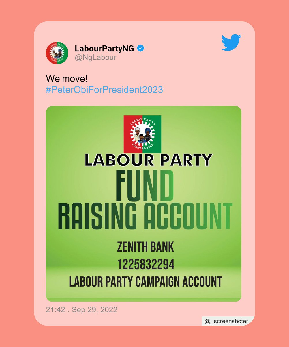 Labour Party announces official campaign donation account.