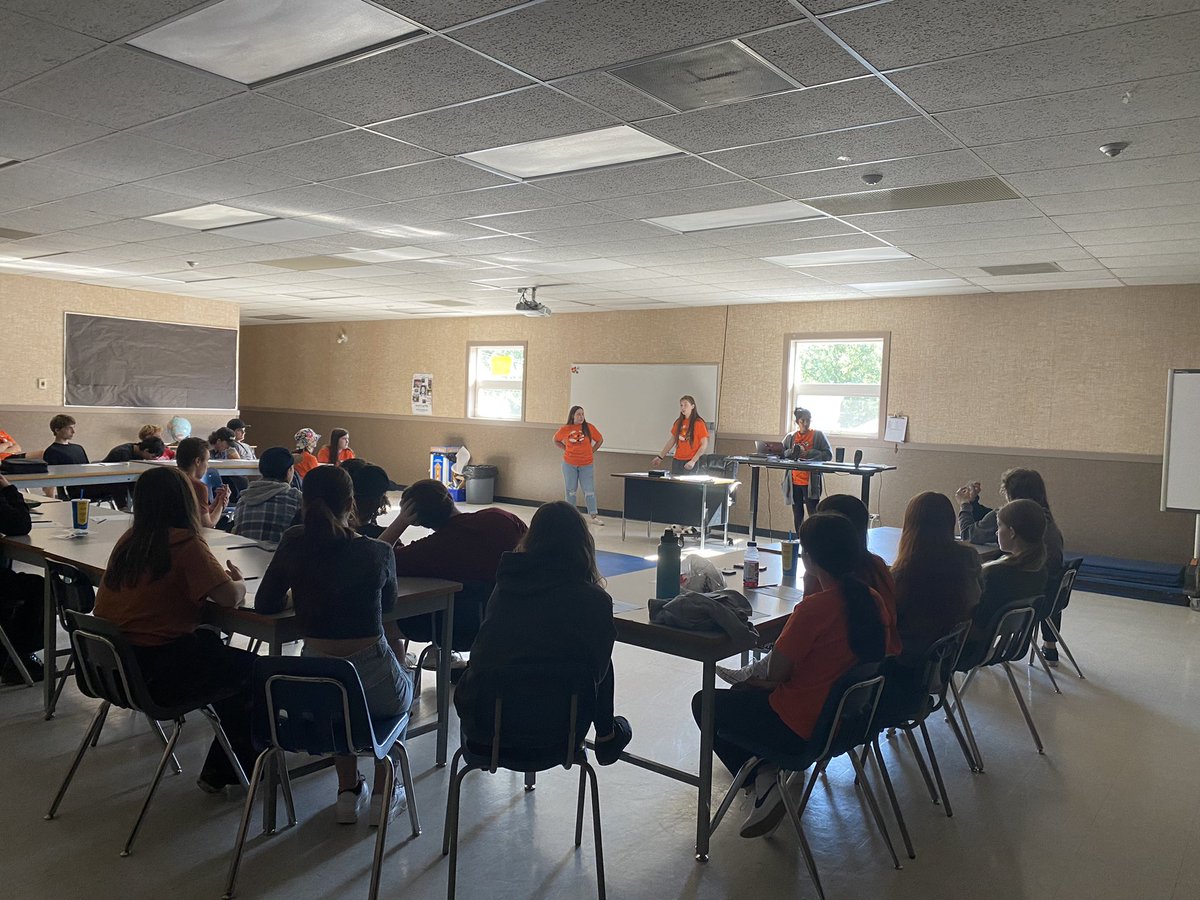 CLekakis's tweet photo. Great dialogue, questions, and empathy in our Orange Shirt assemblies today @PHSecondary School. Thank you to Ms Prasad, Sharlene and Leilani for facilitating these important conversations.#SD46 https://t.co/dmFRNrc95H
