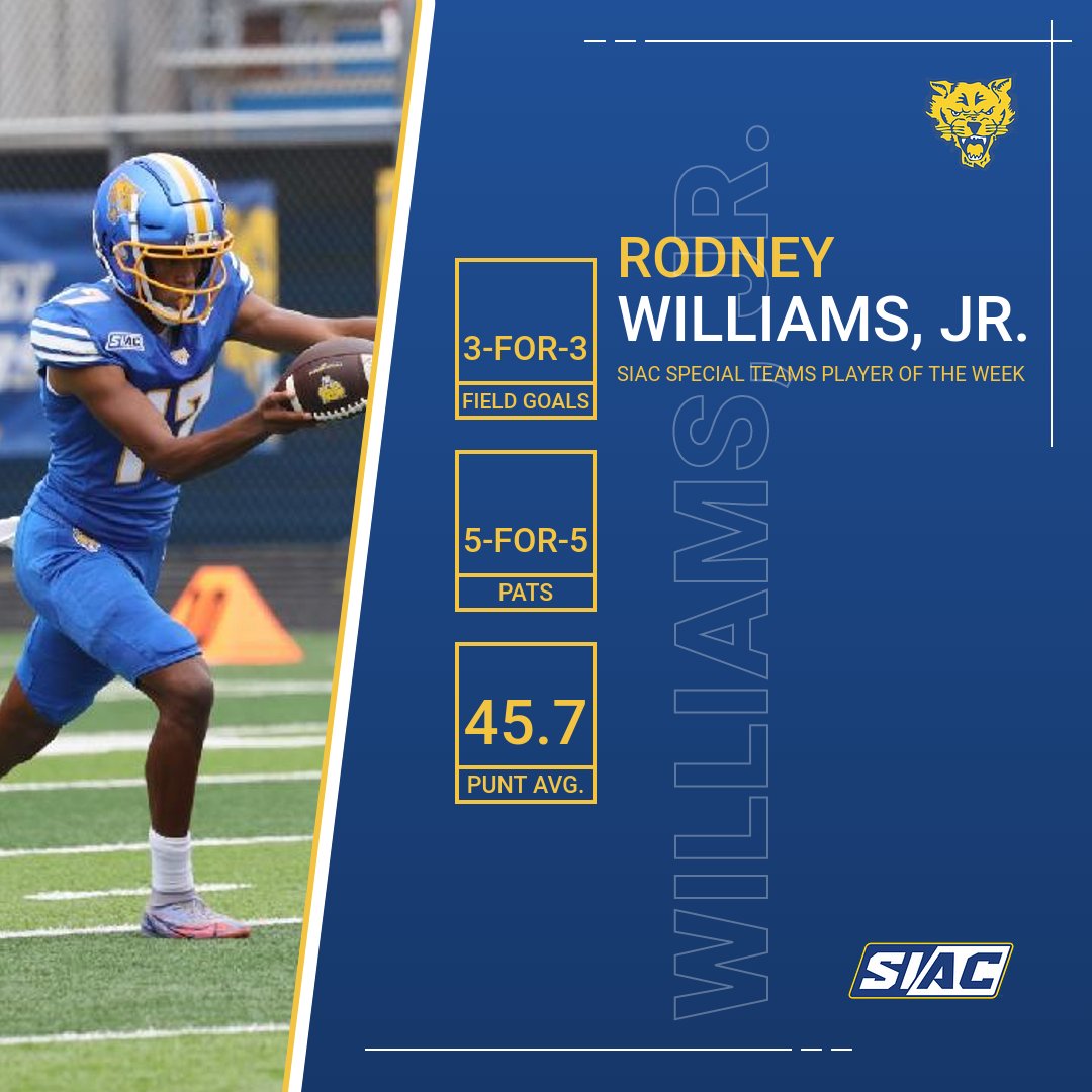 HBCU Premier Sports on Twitter "Fort Valley State University, (Kicker/Punter) Rodney Williams