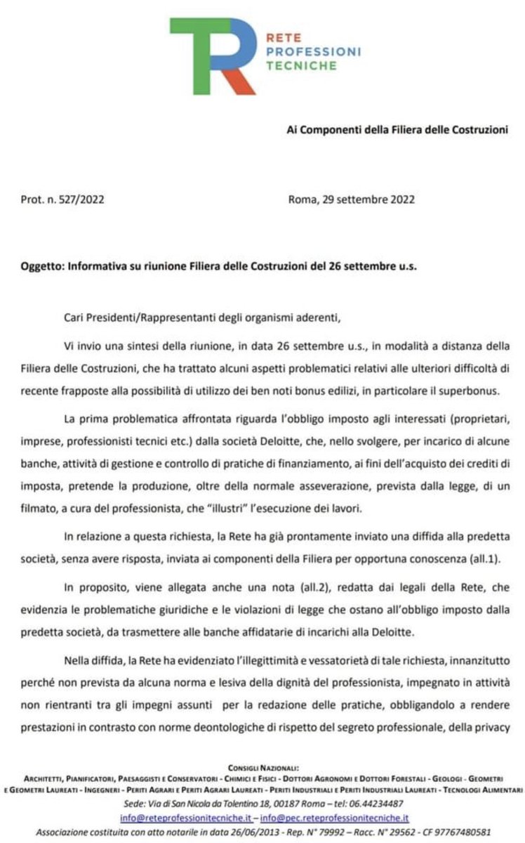 ingegnericl's tweet photo. #ordingcl #OrdIngCL #ingegneri #ordineingegneri #videoasseverazioni #videoasseverazione

L’Ordine degli Ingegneri della Provincia di Caltanissetta si associa alla presa di posizione della #retedelleprofessionitecniche  nei confronti di #deloitte https://t.co/yblk1ZTNuZ