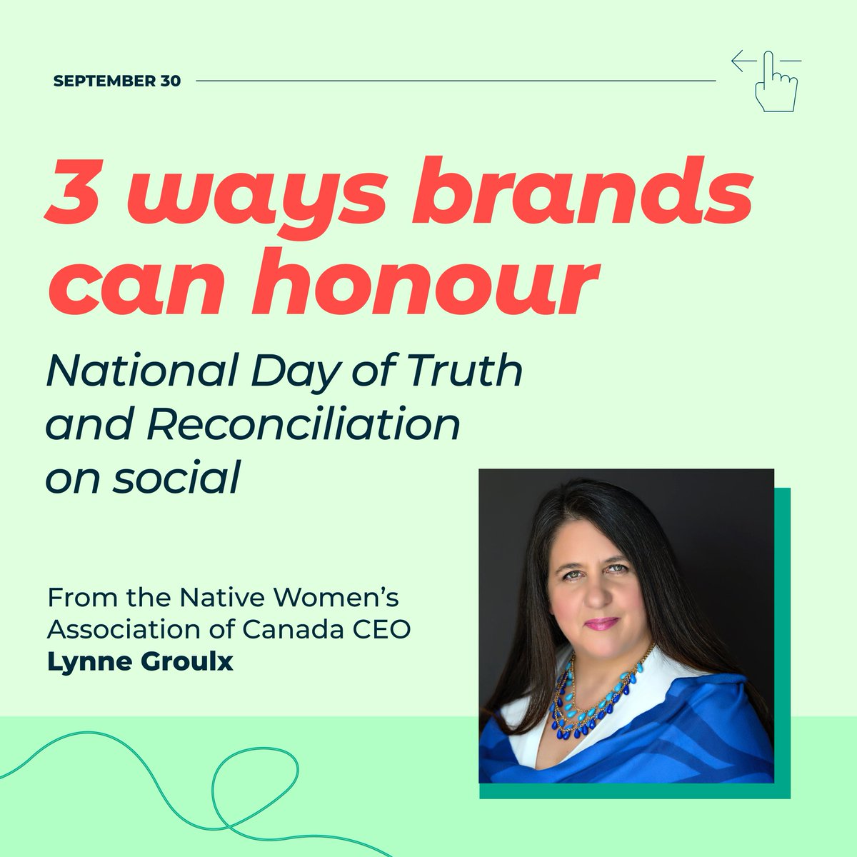 hootsuite's tweet photo. In Canada it is the National Day of Truth and Reconciliation. In this thread you will find @NWAC_CA’s CEO @groulx_lynne's three ways that brands can respectfully honour the day. #RememberHonourAct https://t.co/D9Dbezs0cO