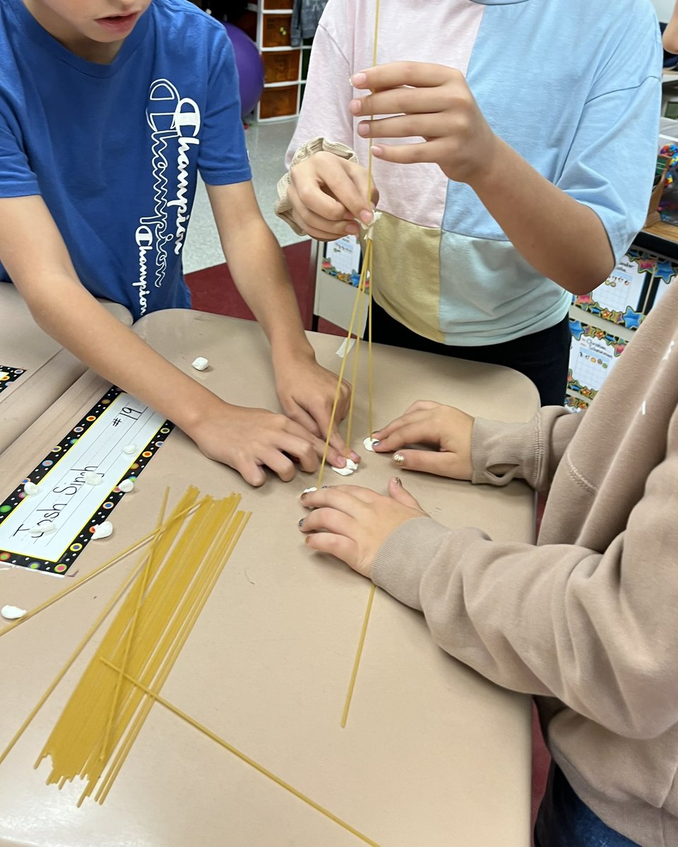 CorvinusPavese's tweet photo. Today we learned that “Teamwork Makes the Dream Work!” through our spaghetti STEM challenge! #WeAreBrookside #FabulousFalcons #STEMCHALLENGE https://t.co/G10weMXqYq