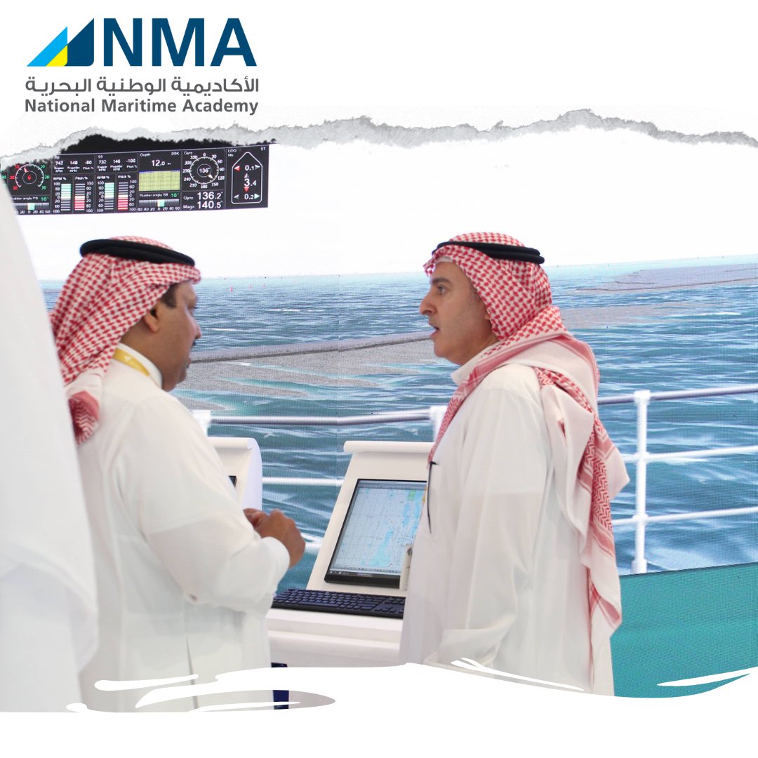 NMAcademy_KSA's tweet photo. We were delighted to welcome Eng. Khalid Alhammad, acting president of Bahri Ship Management @OneBahri at NMA stall 
#saudimaritimecongress 
#Maritime https://t.co/8n9HpWBtA9