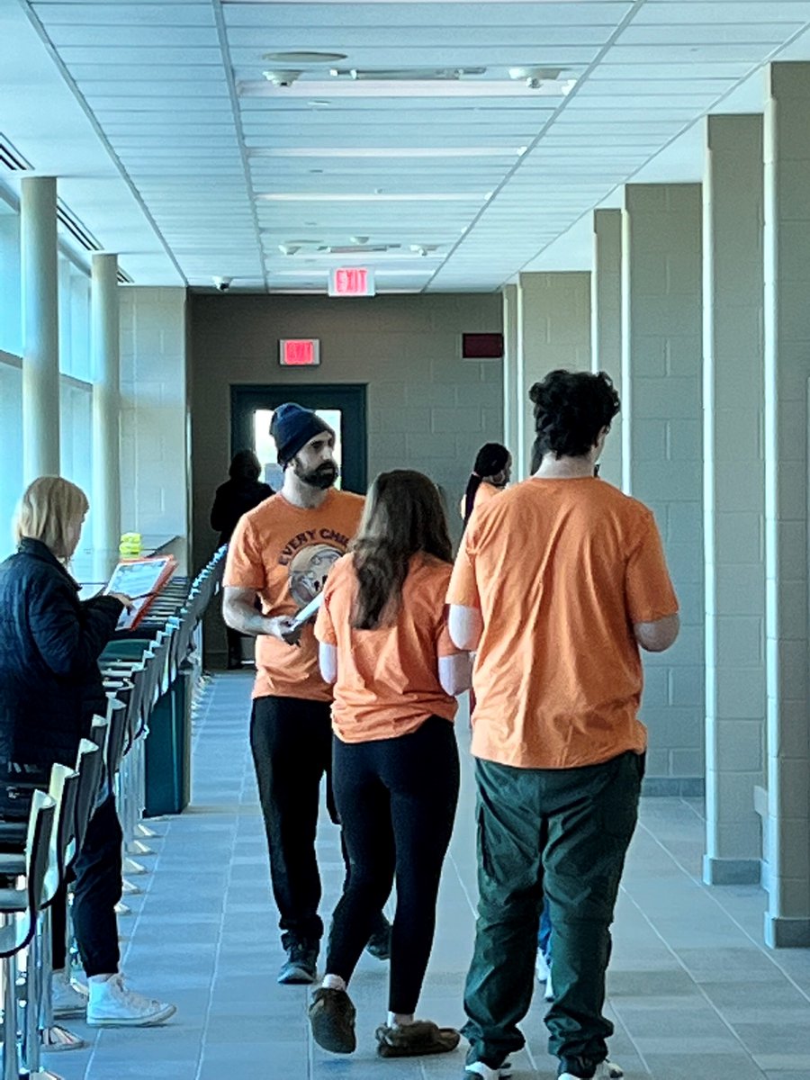 Our First-Year students in the Social Service Workers program wearing their orange shirts and learning about the 94 Calls to Action in the Truth and Reconciliation Commissions report by doing a scavenger hunt.#OrangeShirtDay #GeorgianCollegeStudents #ExperienceGeorgian