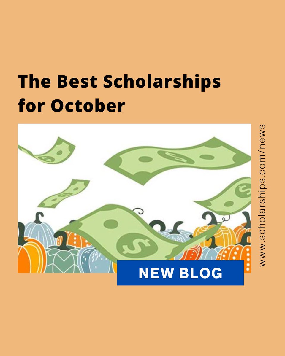 Fall is finally here, and so are the deadlines for these amazing October scholarships.🍂
There are over 100 scholarships due in October, but we picked out our favorite choices and the ones we think will appeal to the most students. 

October scholarships: bit.ly/3UMWEkx