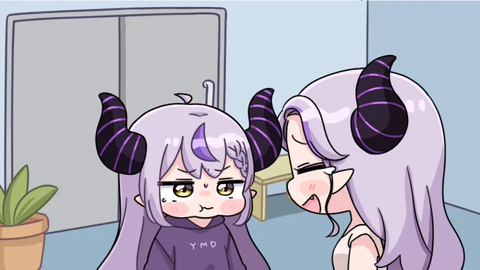 お母さんに無理やり病院に連れて行かれてしまうラプちゃん #laplus_artdesu 