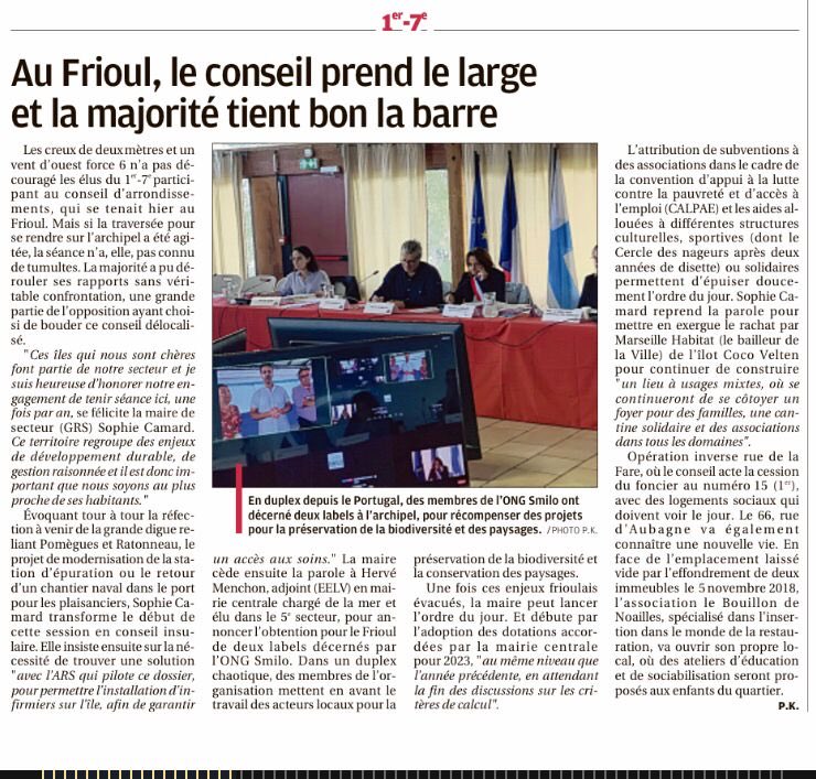 SophieCamard's tweet photo. Notre conseil dâarrondissement dans âŠ@laprovenceâ©
#Frioul #Noailles #CocoVelten
âŠ@SMILO_orgâ© âŠ@Menchon_Herveâ© https://t.co/8QSDQIS9wU