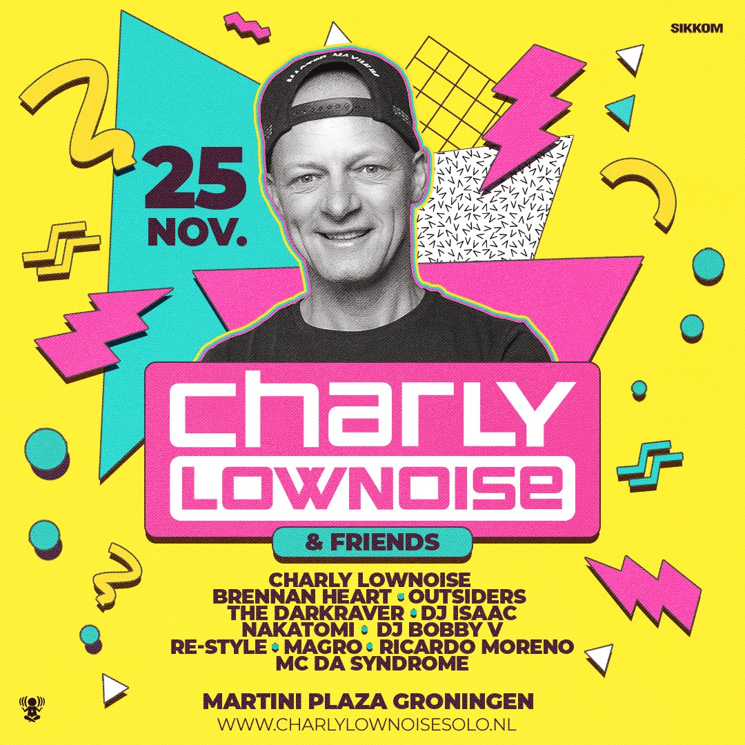 Wow-check this lineup and make some unforgettable memories‼️
Charly Lownoise  &amp; friends🙏
#Outsiders
The Darkraver 
Ricardo Moreno 
DJ Isaac isaac
Re-Style 
Brennan Heart 
MC Da Syndrome 
and many more
charlylownoisesolo.nl