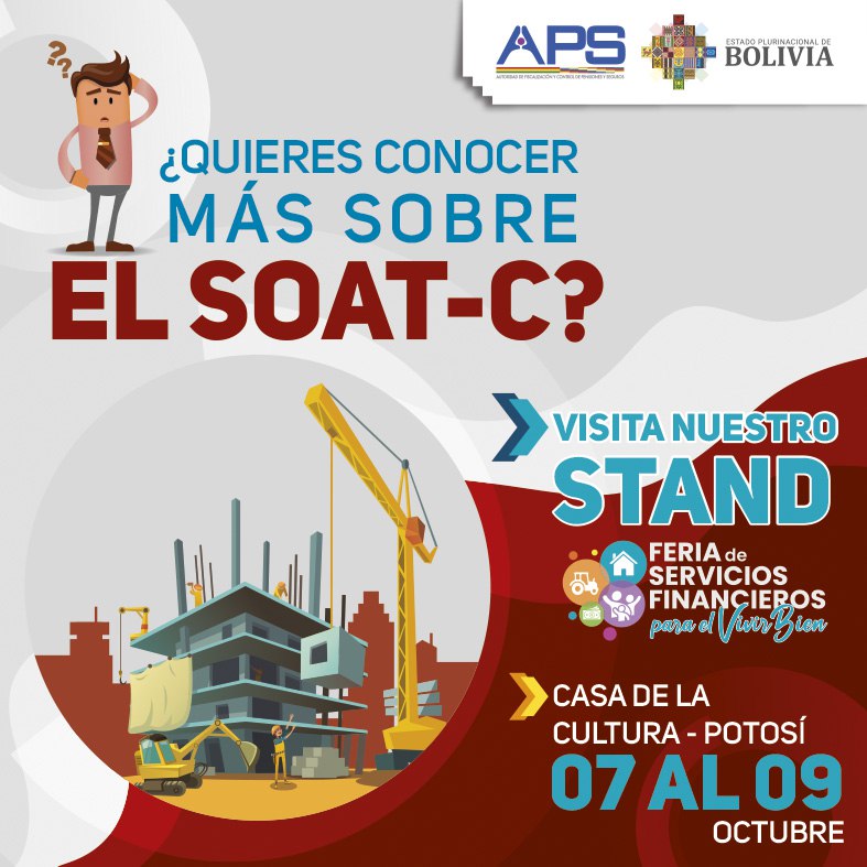 Bolivia_APS's tweet photo. #ProtegemosTusDerechos en #Pensiones y #Seguros I La @Bolivia_APS  te invita a la #FeriaDeServiciosFinancieros "Para el Vivir Bien" en #Potosí.
Si quieres conocer más sobre #SOATC ¡VISÍTANOS!
#ReconstruyendoBolivia
#EstamosSaliendoAdelante https://t.co/W0o2tKVEFc