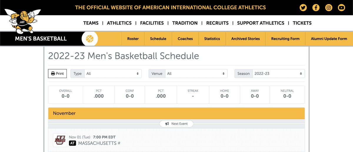 aicathletics's tweet image. We weren&apos;t afraid to take up @UMassMBB on an opportunity to play them, just saying. 🤷

#AICommitted