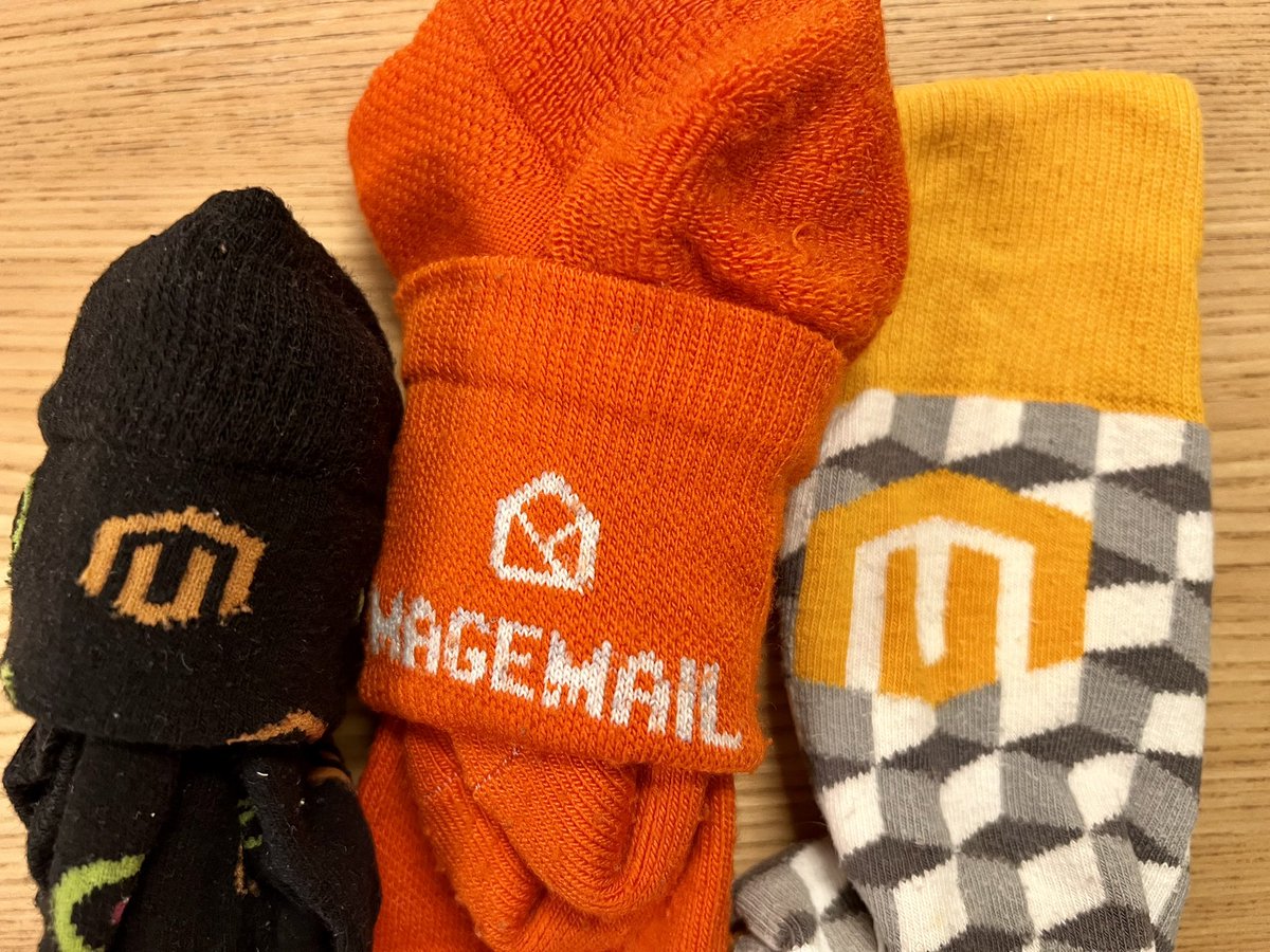 Packing my #magesocks for #mageuc22 . Looking forward to connect with the #realmagento community after such a long time. Maybe some <a href="/hyva_io/">Hyvä 🟢🟢🟢🟢</a> socks will complete my collection 🤔