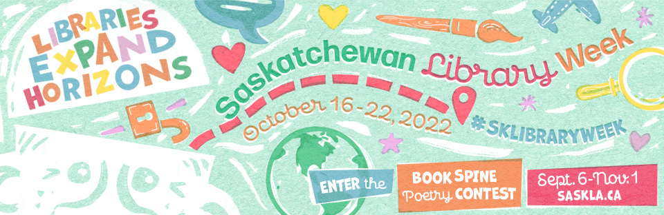 LibrarianshipCA's tweet image. Saskatchewan Library Week (October 16-22) saskla.ca/programs/slw

Theme: Libraries Expand Horizons

#SaskLibWeek

(6/8)