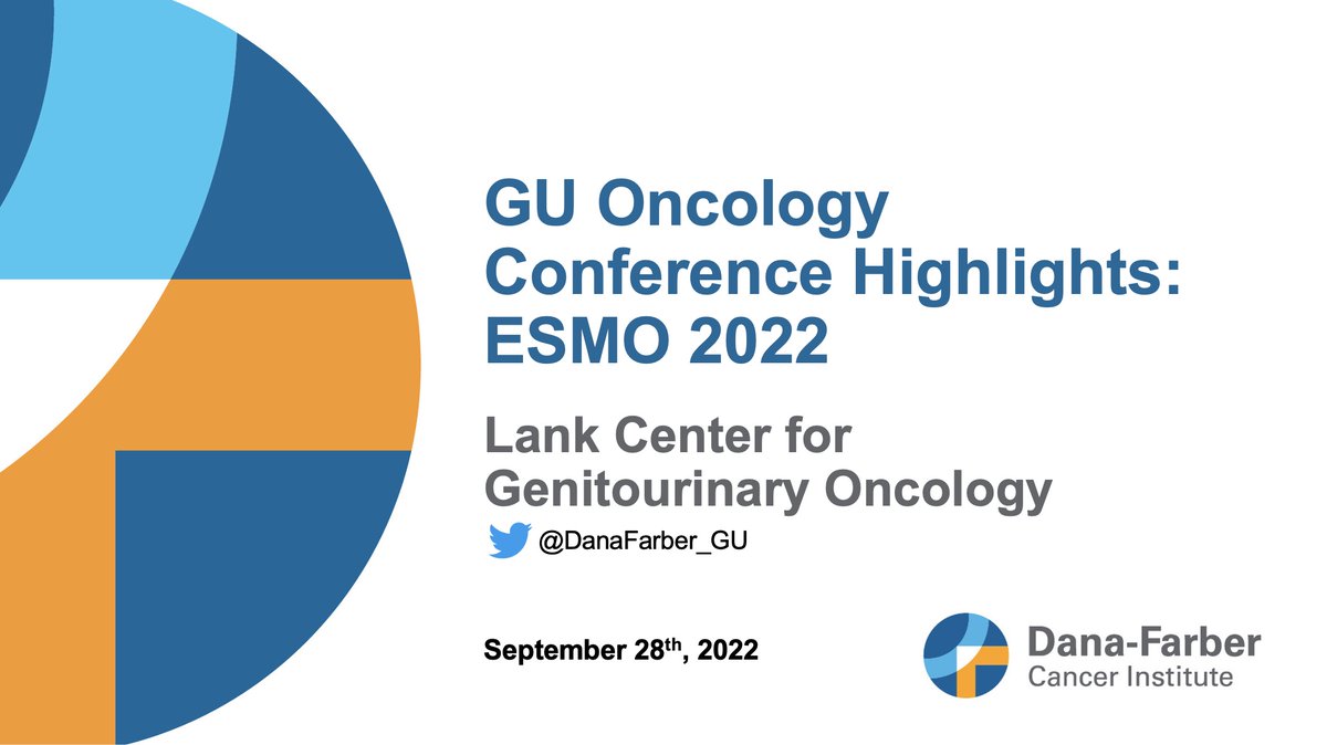 jberchuck's tweet photo. ❌Missed the ESMO 2022 meeting? Not to worry...

⬇️Check out our summary of all the clinical updates in prostate, bladder, kidney, and testicular cancer presented by the DFCI Lank Center for GU Oncology faculty.

📽:https://t.co/RZiJlQOctw https://t.co/KsaR9ldxry