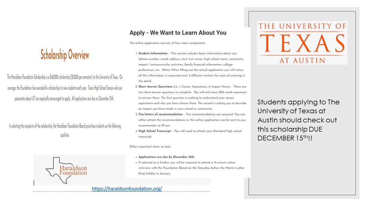 THIS SCHOLARSHIP IS DUE TOMORROW!!!