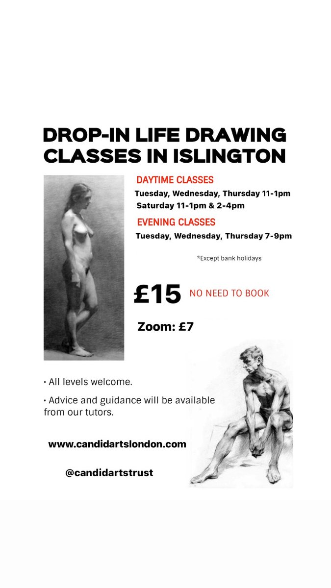 Life Drawing classes in Islington

£15 (materials included)

Drop in or book online candidartslondon.com/gallery-3

#lifedrawing #figuredrawing #drawing #painting #longposes # islington