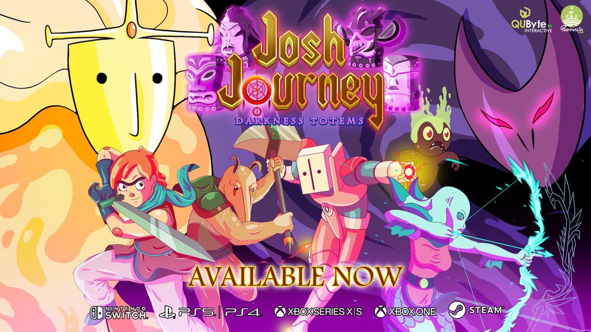 qubytegames's tweet photo. Call your friends. Be a hero. Save the Province World!

Josh Journey: Darkness Totems, a hand-drawn beat 'em up game, is AVAILABLE NOW on #NintendoSwitch, #PS4, #PS5, #Xbox One/Series X|S and #Steam!

Learn more about the game here: https://t.co/jC43cVhJ6v

#joshjourneygame https://t.co/gvfZW0VkNS